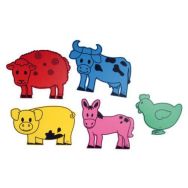 Lot de 5 pochoirs géants - les animaux de la ferme