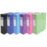 Lot de 6 Boite de class. Dos 80mm 600 grammes Iderama A4 col. assort.