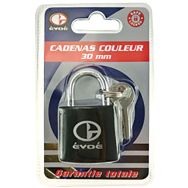 Lot de 6 Cadenas avec clé à cliquet de 30 mm et de couleur noire