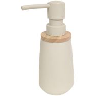 Lot de 6 Distributeur de savon en polyrésine et bois Crème