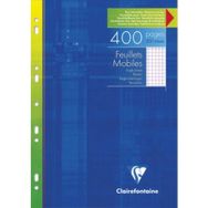 Lot de 6 Feuillets mobiles perforés, A4, quadrillé 5x5