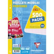 Lot de 6 Feuillets mobiles perforés, A4, séyès
