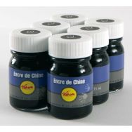 Flacon 50ml encre de Chine noire Pichon (lot de 6 flacons)