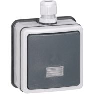 Lot de 6 Poussoir NO+NF à voyant Plexo IP66 complet 6A 250V gris