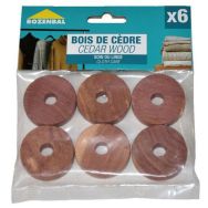 Lot de 6 Sachet de 6 plaquettes rondes accrochables en bois de cèdre