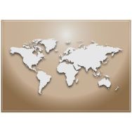 Lot de 6 Sets De Table Carte Du Monde Beige