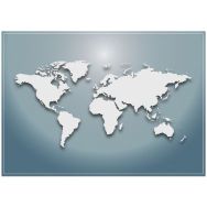 Lot de 6 Sets De Table Carte Du Monde Bleu