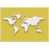 Lot de 6 Sets De Table Carte Du Monde Jaune