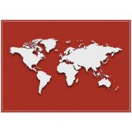 Lot de 6 Sets De Table Carte Du Monde Rouge