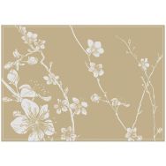 Lot de 6 Sets De Table Fleurs De Cerisier Japonais Abstraites Beiges