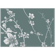 Lot de 6 Sets De Table Fleurs De Cerisier Japonais Abstraites Vertes