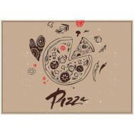 Lot de 6 Sets De Table Pizza Abstrait