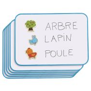 Lot de 6 ardoises blanches magnétiques