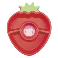 Lot de 6 assiettes à compartiments en mélamine - forme fraise