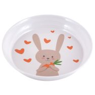 Lot de 6 assiettes creuses Ø 18,5 cm mélamine blanche - lapin gourmet