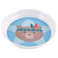 Lot de 6 assiettes creuses Ø 18,5 cm mélamine blanche - ourson futé