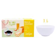 Lot de 6 bols en céramique à personnaliser - 11,5 x 7 cm