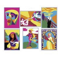 Lot de 6 cartes à sable autocollantes à décorer ART 19 x 15 cm