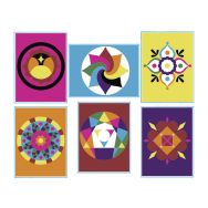 Lot de 6 cartes autocollantes à décorer « Mandala »