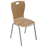 Lot de 6 chaises Narval piètement gris alu coque hêtre