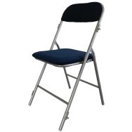 Lot de 6 chaises pliantes Mexico gris velours bleu