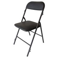 Lot de 6 chaises pliantes Mexico noir vinyle noir
