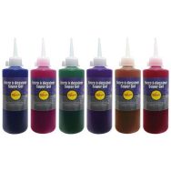 Lot de 6 flacons 200 ml encre à dessiner gel Pichon couleurs assorties