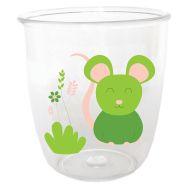 Lot de 6 gobelets 15 cl copolyester transparent décor souris verte