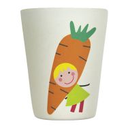 Lot de 6 gobelets en mélamine blanche - carotte