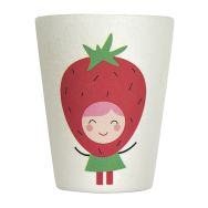 Lot de 6 gobelets en mélamine blanche - fraise