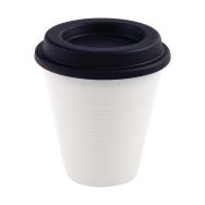 Lot de 6 gobelets mélamine couvercle polypropylène noir - PLASTOREX