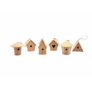 Lot de 6 nichoirs à oiseaux en carton à décorer