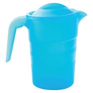 Lot de 6 pichets polypropylène 1 L avec couvercle - bleu