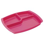 Lot de 6 plateaux 3 compartiments polypropylène opaque - grenadine