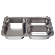 Lot de 6 plateaux 3 compartiments profonds inox 24 x 17 x 4,2 cm