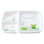 Lot de 6 plateaux baby 3 compartiments 25x21 cm mélamine blanche - souris verte