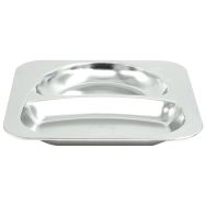 Lot de 6 plateaux inox - 2 compartiments à oreilles