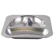 Lot de 6 plateaux inox - 3 compartiments à oreilles