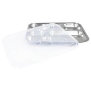Lot de 6 plateaux inox 5 compartiments avec couvercle polypropylène