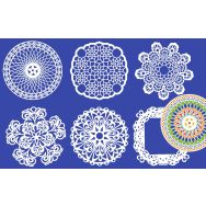 Lot de 6 pochoirs Mandala 20x20 cm