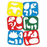 Lot de 6 pochoirs dinosaures à composer 12,5x14cm