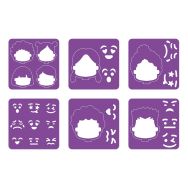 Lot de 6 pochoirs plastique 14 x 14 cm