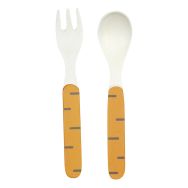 Lot de 6 sets de 2 couverts : 1 cuillère 1 fourchette mélamine - carotte