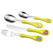 Lot de 6 sets de 4 couverts manche ergonomique décoré Plastorex