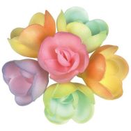 Lot de 72 Décor comestible rose pastel 6 Coloris