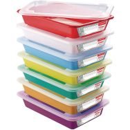 Lot de 7 Bacs plats témoins 3 L HACCP avec couvercles