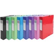 Lot de 8 Boite de class. Dos 60mm 600 grammes Iderama A4 col. assort.