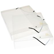 Lot de 8 Boite de classement exabox dos 25mm polypropylène crystal A4