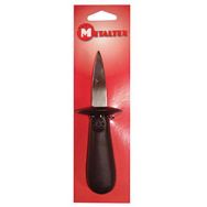 Lot de 8 Couteau à huîtres en inox avec manche en plastique noir