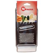Lot de 8 Râpe plate ménagère étamée en inox 3 usages